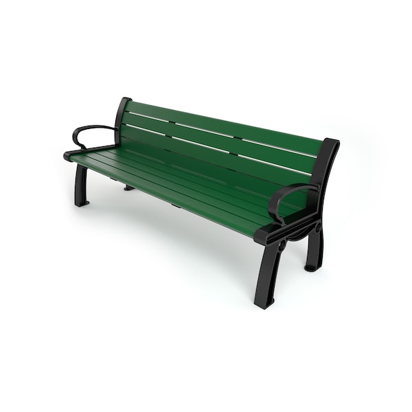 Green 5' Heritage Bench with Black Frame